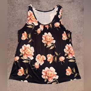 SHEIN Black Floral Tank Top